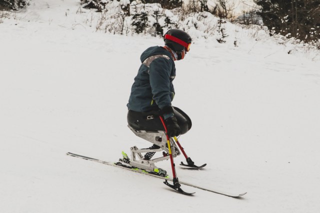 Skier going down a hill