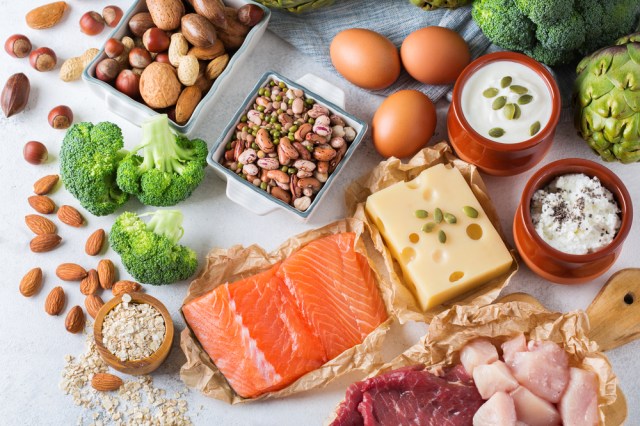 Assortment of healthy protein sources
