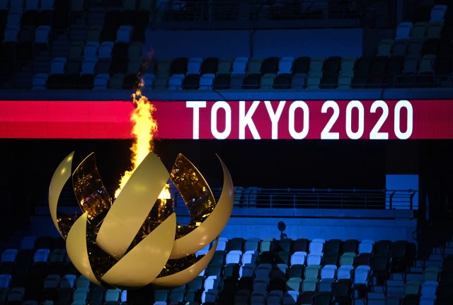 The Olympic flame is lit by tennis player from Japan Osaka