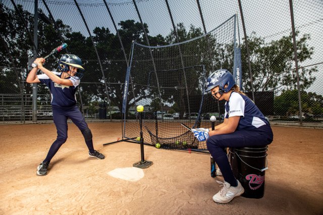 Softball batting practice photo