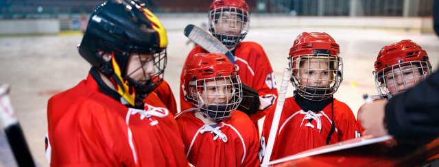 Hockey Team with Coach