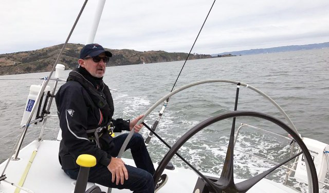 Joel Ronning on sailboat