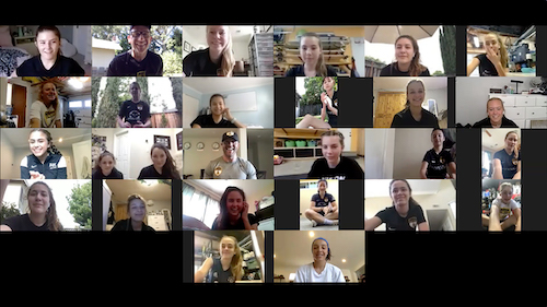 Los Gatos United team meets for a weekly Zoom meeting.
