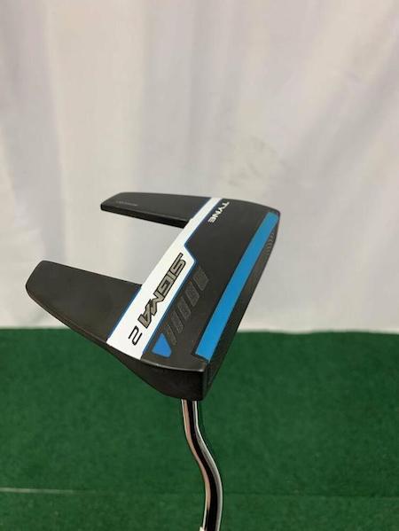 Closeup of putter golf club