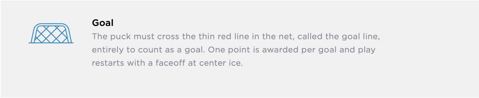 New to hockey goal section