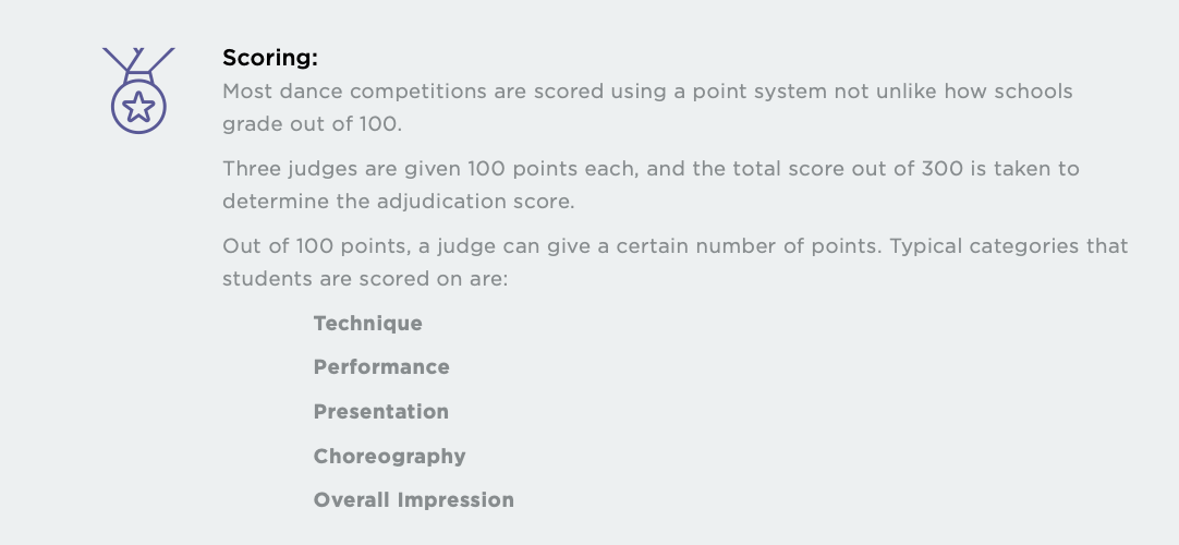 Scoring of Dance