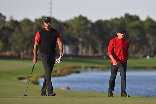 Tiger and Charlie woods in the final round of the PGA Tour
