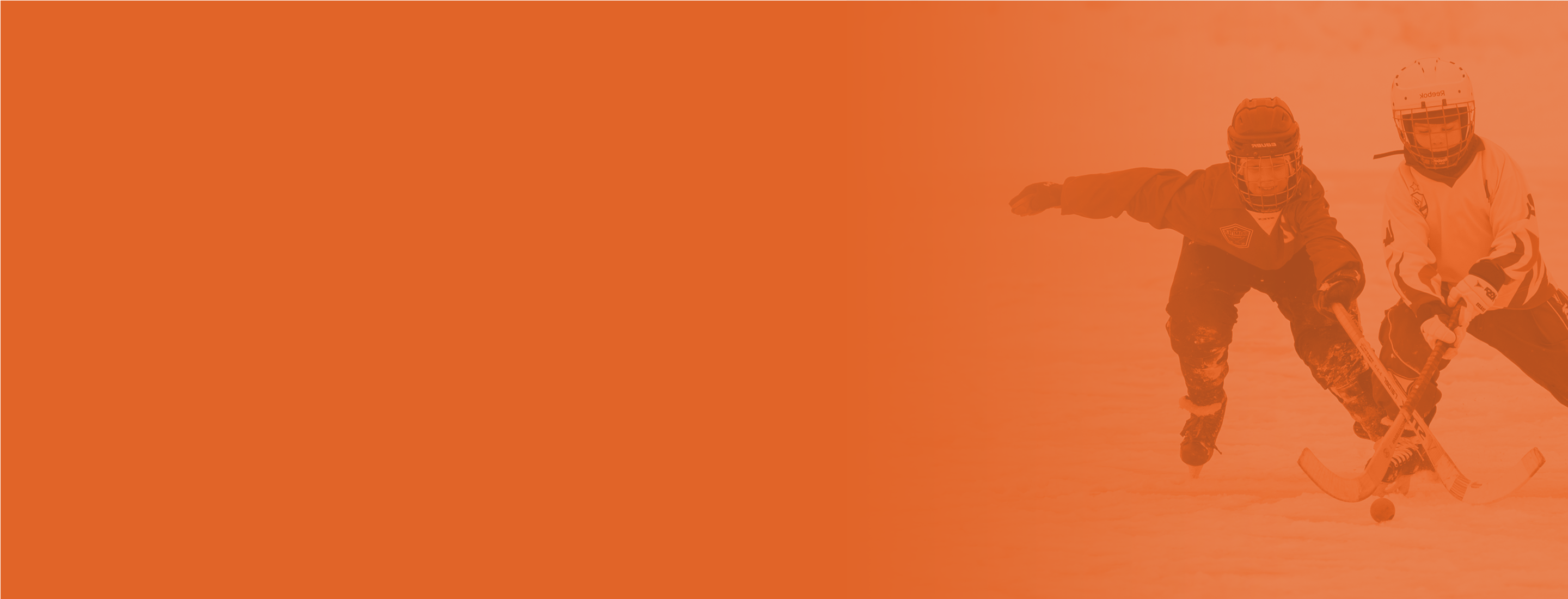 Orange background bandy players