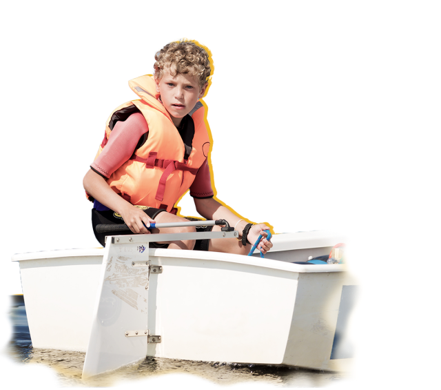 Young boy sailing