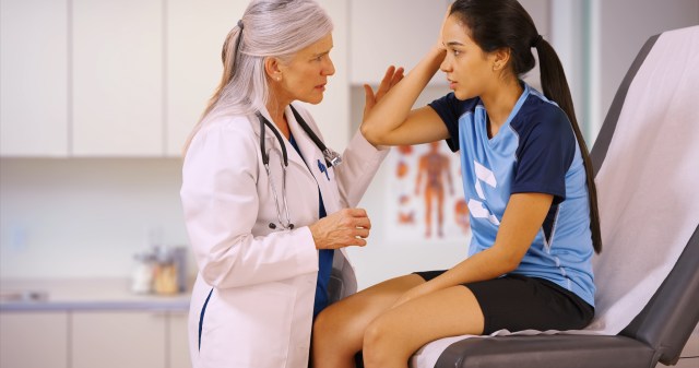 An injured soccer player goes to the doctors office for help