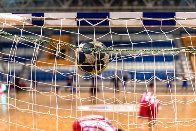 The ball in the gates for handball