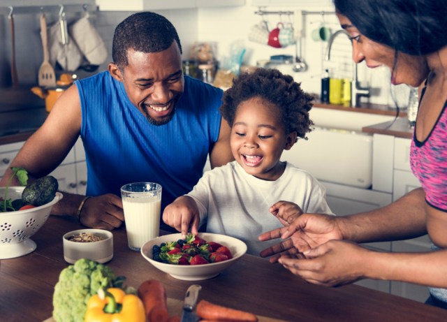 Family eating together