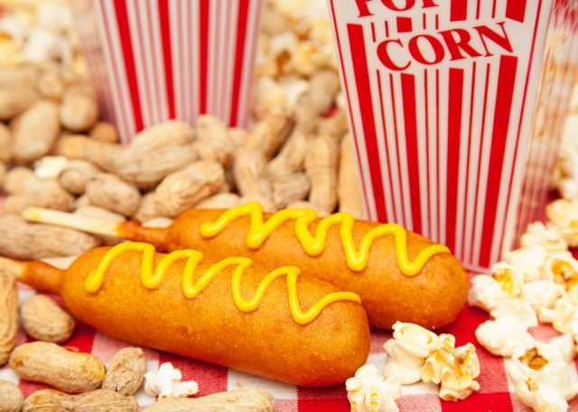 Corndogs, peanuts, and popcorn