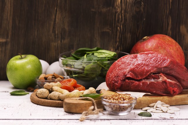 Healthy product rich of iron. Natural sources of ferrum. Selective focus
