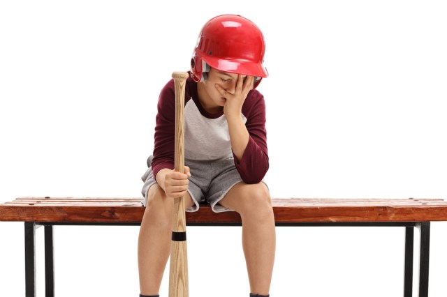 Baseball player sad