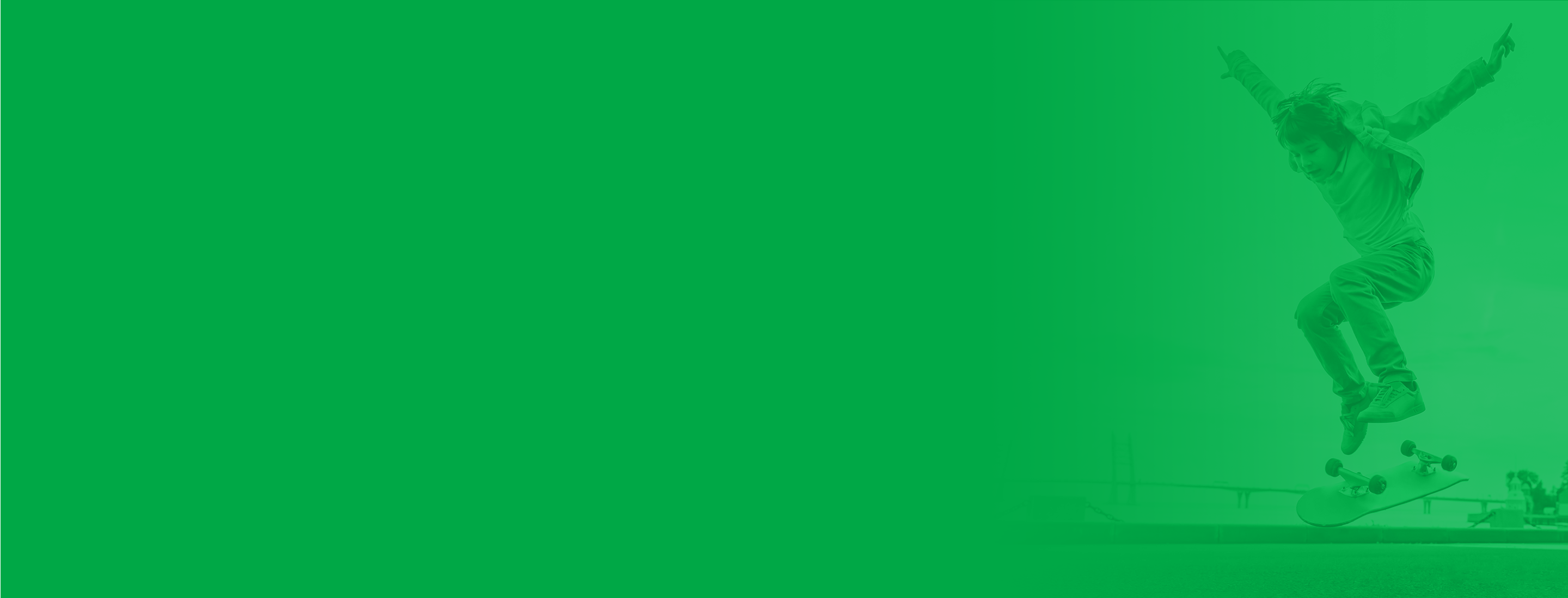 Green background skateboarding kid