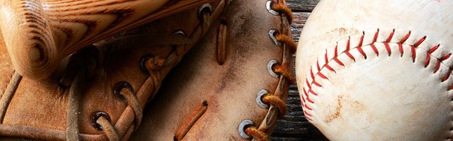 Softball glove closeup