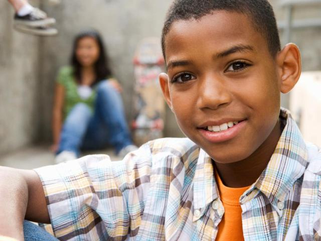 Boy with friends