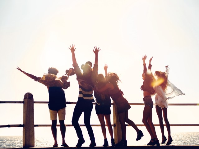 teens having fun