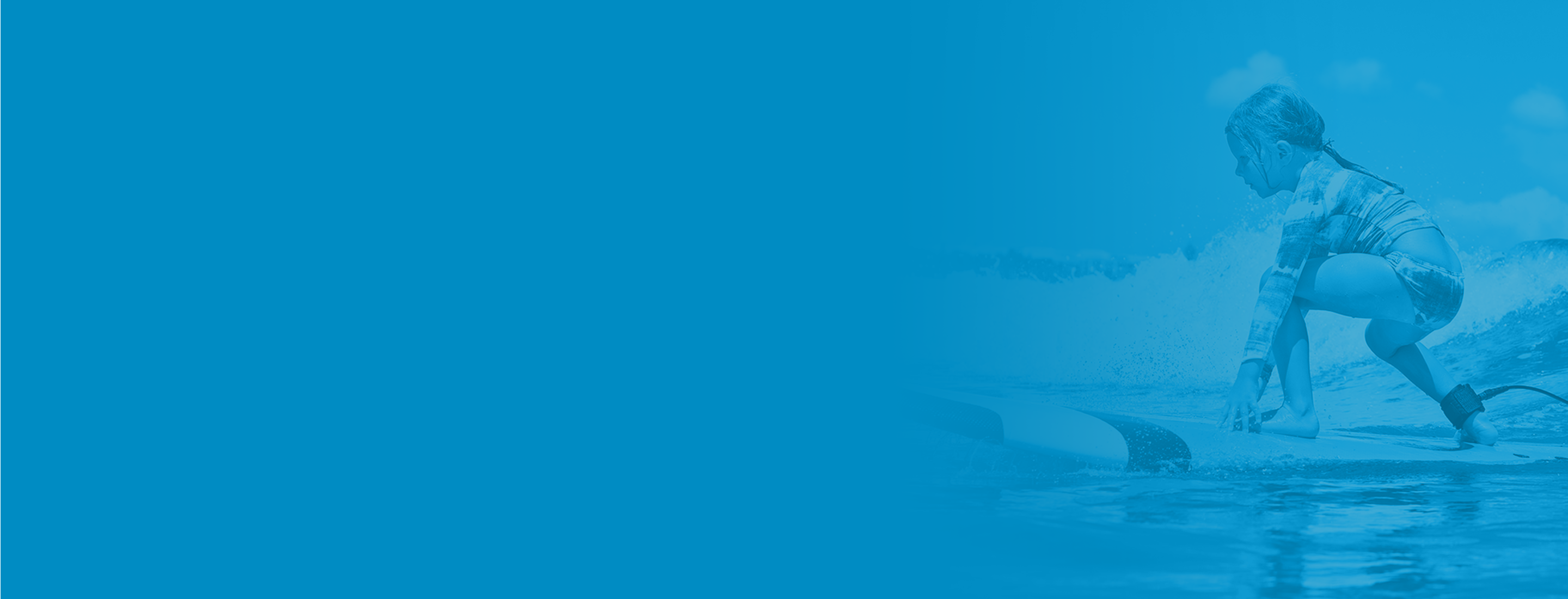 Blue background surfer