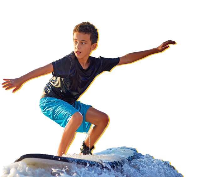Surfing boy