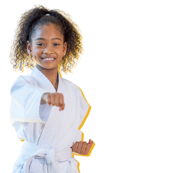 Girl performing Tae Kwon Do