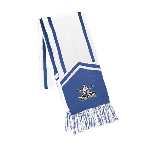 Blue and white scarf from SE holiday gear guide