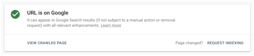 SEO Module 7: URL on Google Box with green check mark